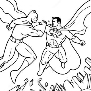 Epic Batman Vs Superman Battle Coloring Page 34043-28297