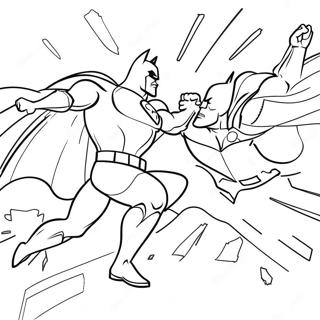 Epic Batman Vs Superman Battle Coloring Page 34043-28298