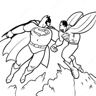 Epic Batman Vs Superman Battle Coloring Page 34043-28299