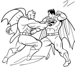 Epic Batman Vs Superman Battle Coloring Page 34043-28300