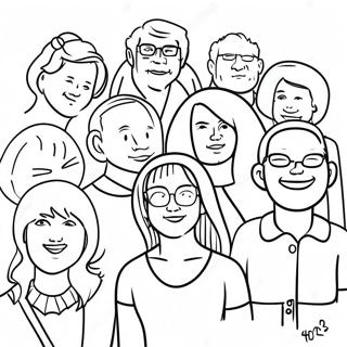 Diverse Community Coloring Page 34063-28313