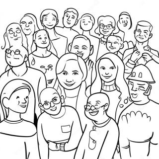 Diverse Community Coloring Page 34063-28314