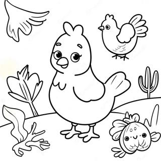 Little Red Hen With Friends Coloring Page 34073-18122