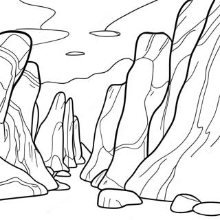 Colorful Rock Formations Coloring Page 34093-28338