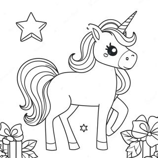 Unicorn Christmas Coloring Pages