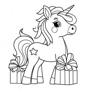 Unicorn Christmas Coloring Page 3409-2770