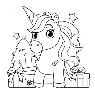 Unicorn Christmas Coloring Page 3409-2771