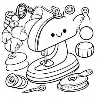 Cute Sewing Accessories Coloring Page 34103-18145