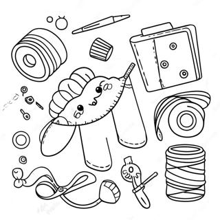 Cute Sewing Accessories Coloring Page 34103-18146