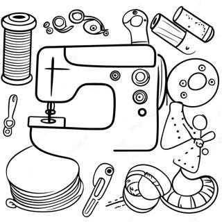 Cute Sewing Accessories Coloring Page 34103-18147