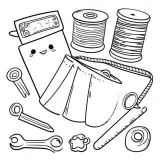 Cute Sewing Accessories Coloring Page 34103-18148