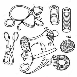 Cute Sewing Accessories Coloring Page 34103-28345