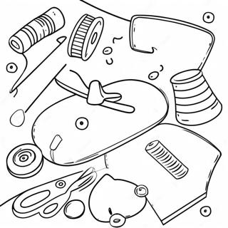 Cute Sewing Accessories Coloring Page 34103-28347