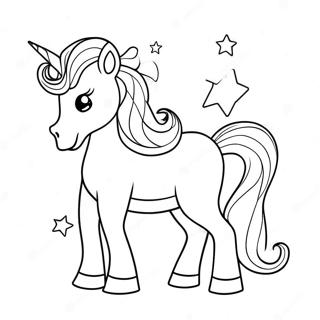 Sparkling Unicorn With Santa Hat Coloring Page 3410-2774