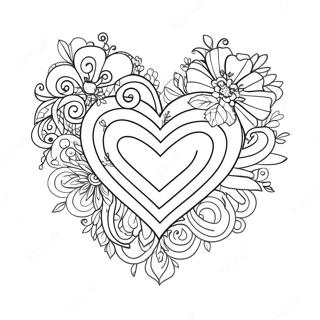 Rainbow Heart Coloring Page 34142-28376