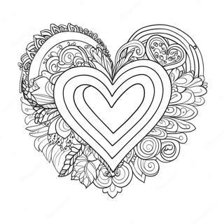 Sparkling Rainbow Heart Coloring Page 34143-18180