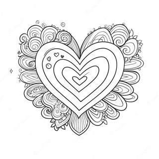 Sparkling Rainbow Heart Coloring Page 34143-28377