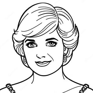 Elegant Princess Diana Portrait Coloring Page 34153-28385