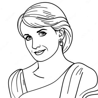 Elegant Princess Diana Portrait Coloring Page 34153-28387