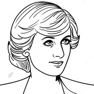Elegant Princess Diana Portrait Coloring Page 34153 28388