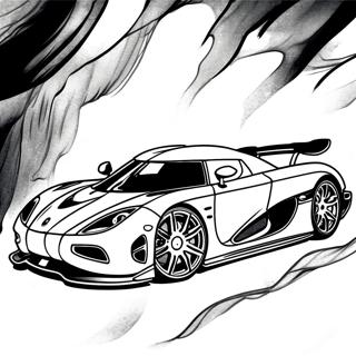 Koenigsegg Agera In Motion Coloring Page 34163-28393