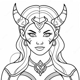 Demon Girl Coloring Page 34182-28407