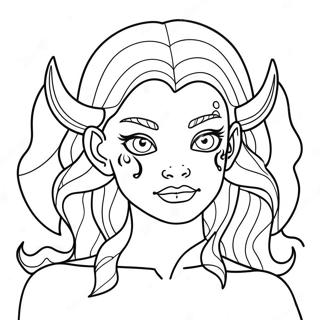 Demon Girl Coloring Page 34182-28408