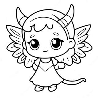 Cute Demon Girl With Wings Coloring Page 34183-18210