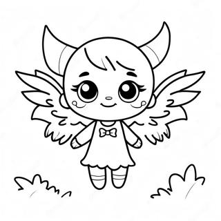 Cute Demon Girl With Wings Coloring Page 34183-18211