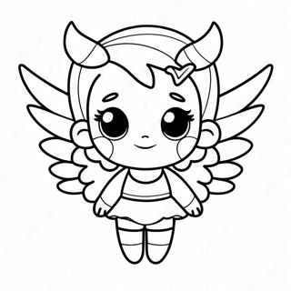 Cute Demon Girl With Wings Coloring Page 34183-28410