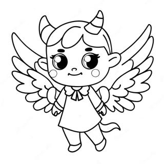 Cute Demon Girl With Wings Coloring Page 34183 28412