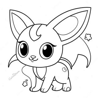 Cute Espeon With Sparkling Eyes Coloring Page 34193-18218