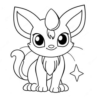 Cute Espeon With Sparkling Eyes Coloring Page 34193-18219