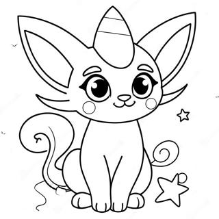 Cute Espeon With Sparkling Eyes Coloring Page 34193-18220