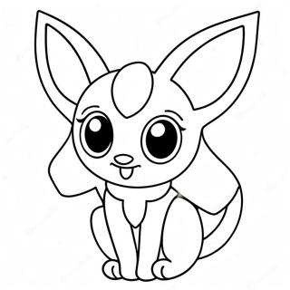 Cute Espeon With Sparkling Eyes Coloring Page 34193-28417