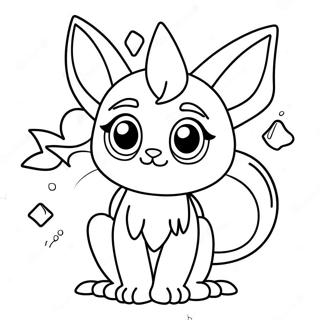 Cute Espeon With Sparkling Eyes Coloring Page 34193-28418