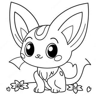 Cute Espeon With Sparkling Eyes Coloring Page 34193-28419