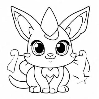 Cute Espeon With Sparkling Eyes Coloring Page 34193-28420