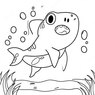 Playful Shark Dog Coloring Page 34203-18226