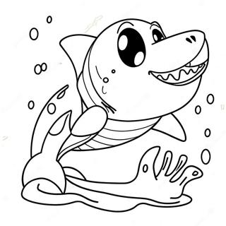 Playful Shark Dog Coloring Page 34203-18227