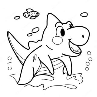 Playful Shark Dog Coloring Page 34203-28427