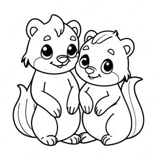 Cute Skunk Family Coloring Page 34213-18233