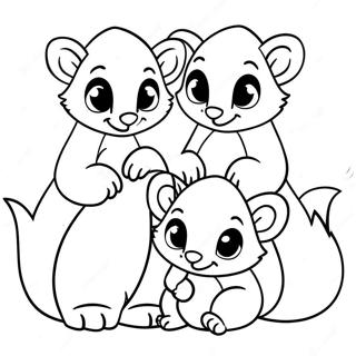 Cute Skunk Family Coloring Page 34213-18234