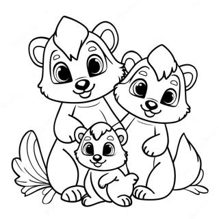 Cute Skunk Family Coloring Page 34213-18235