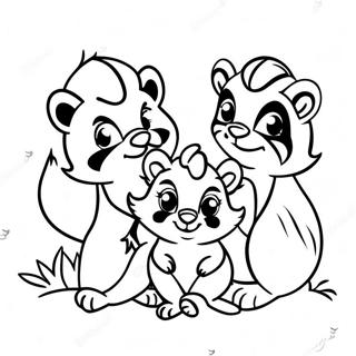 Cute Skunk Family Coloring Page 34213-18236