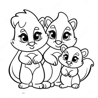 Cute Skunk Family Coloring Page 34213-28433