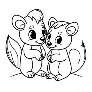 Cute Skunk Family Coloring Page 34213-28434