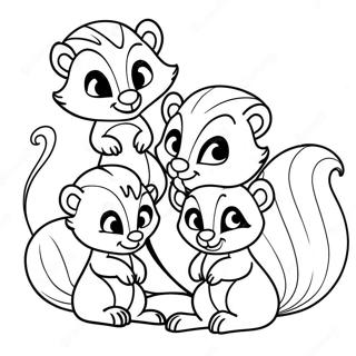 Cute Skunk Family Coloring Page 34213-28435