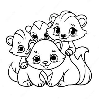 Cute Skunk Family Coloring Page 34213-28436