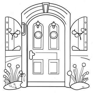 Colorful Cartoon Doors Coloring Page 34243-28458